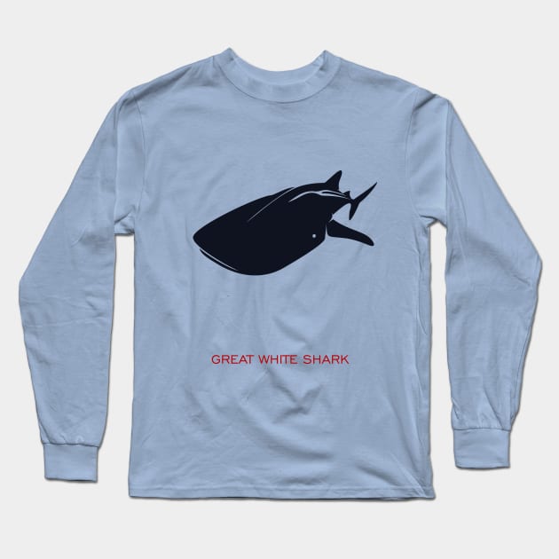 Great white shark Long Sleeve T-Shirt by masha